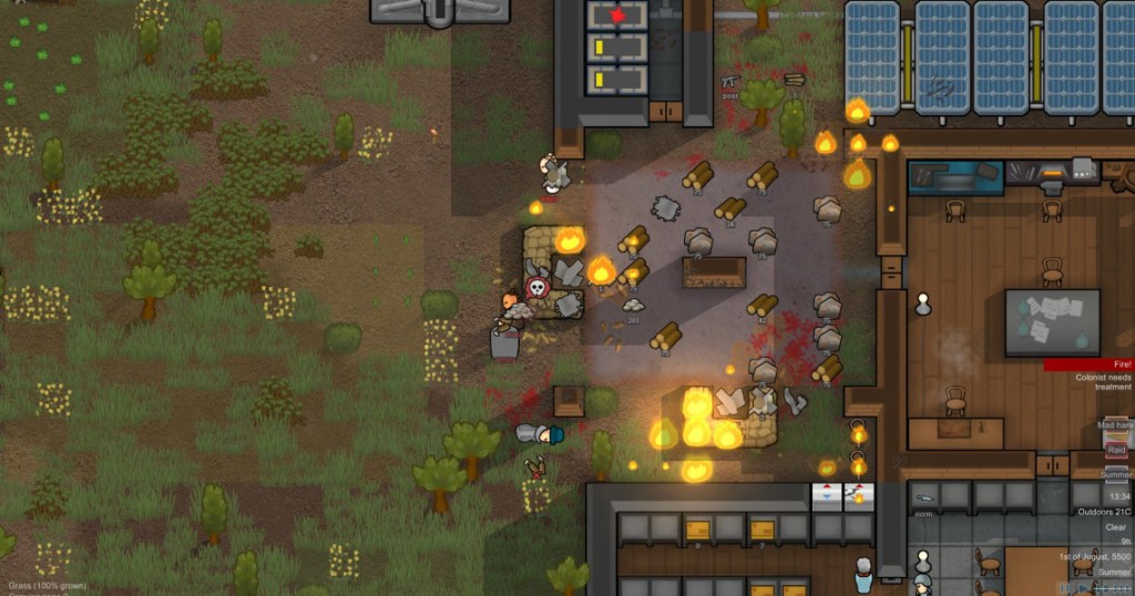 Everything is on fire in Rimworld